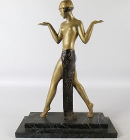 Mixed Metal/Spelter Art Deco Woman Figurine