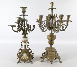 Lot of 2 Brass Candelabras