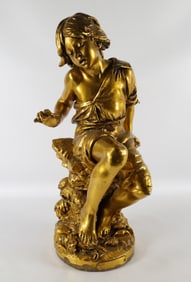 Vintage Mixed Metal Gilded Statue - Loin du Pays