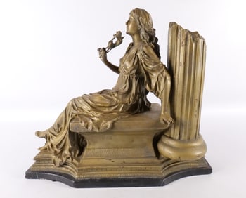 Bronze Statue - Woman with Rose
