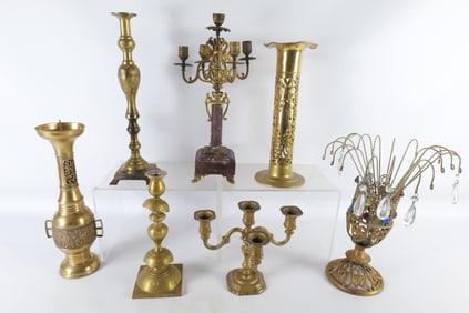 Group Lot of Brass Lighting