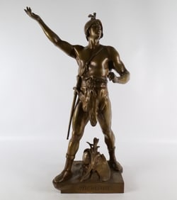 Antique Spelter/Mixed Metal Statue - Roman Soldier
