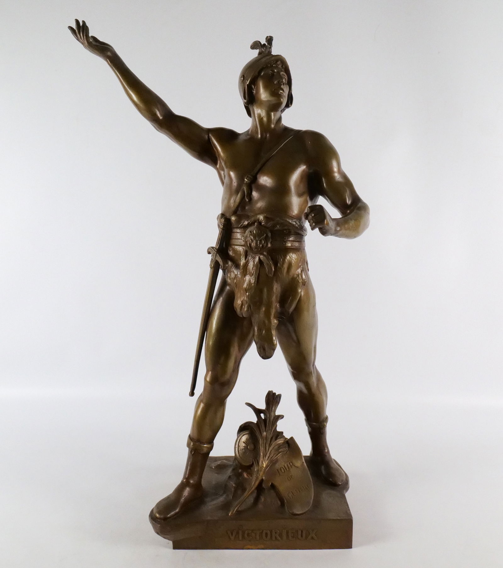 Antique Spelter/Mixed Metal Statue - Roman Soldier (1 of 13)