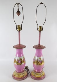 Pair of Royal Vienna Style Table Lamps
