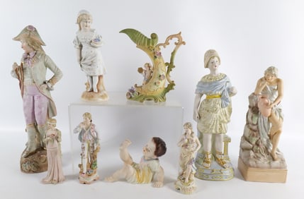 Group Lot of Porcelain and Bisque Figurines