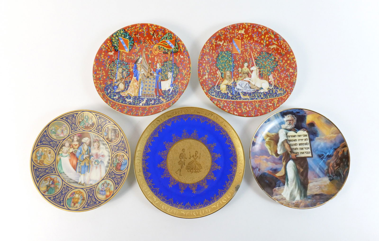 Lot of 5 Porcelain Cabinet/Collector Plates (1 of 10)