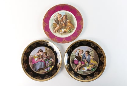 Lot of 3 Porcelain Cabinet Plates