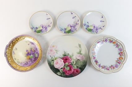 Lot of 6 Hand Painted Porcelain Plates