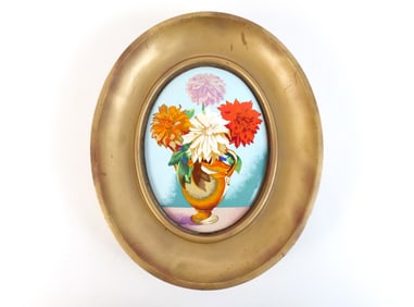 Framed Enamel Painting