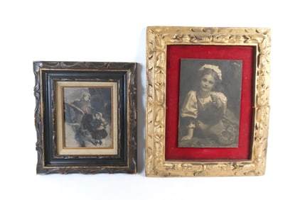 Lot of 2 Framed Artini Sculpted Engravings