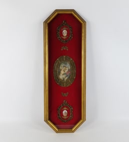 Shadow Box with French Plaques and Decoration