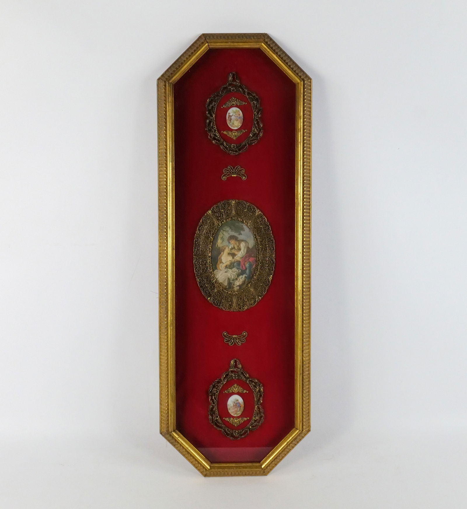 Shadow Box with French Plaques and Decoration (1 of 5)