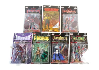 Lot of 7 Moore Action Collectibles Action Figures