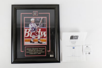 Adam Graves Signed 8x10 Photo - Framed