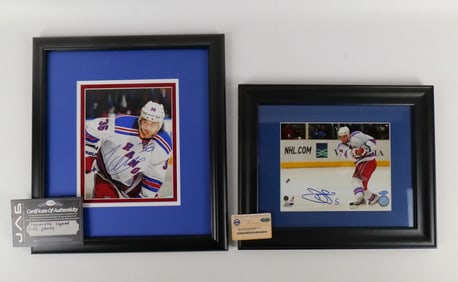 Lot of 2 New York Rangers Signed Photographs - Framed and Matted