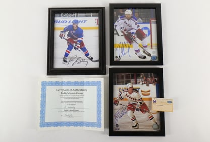 Lot of 3 New York Rangers Autographed Photographs