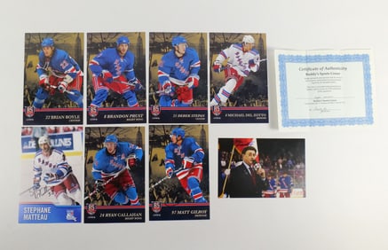 Lot of 8 New York Rangers Autographed Photo Cards/Photographs