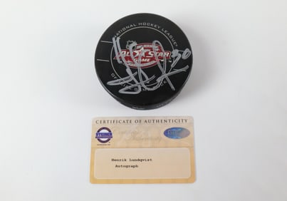 Henrik Lundqvist All Star Game 2011 Autographed Hockey Puck