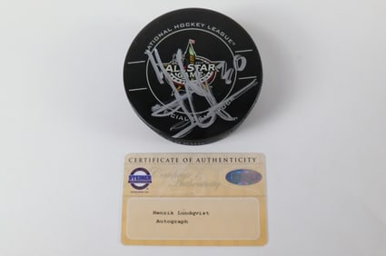 Henrik Lundqvist All Star Game 2012 Autographed Hockey Puck