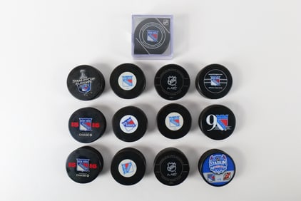 Large Lot of New York Rangers Souvenir Pucks