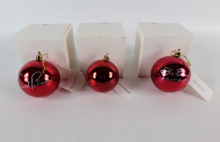 Lot of 3 Autographed Christmas Ornaments