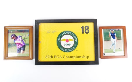 Lot of 3 Autographed Golf Collectibles