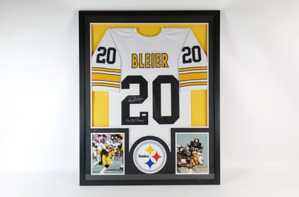 Pittsburgh Steelers Rocky Bleier Framed Autographed Jersey