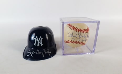 Lot of 2 Sparky Lyle Autographed Collectibles