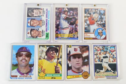 Lot of Vintage Cal Ripken and Reggie Jackson Baseball Cards