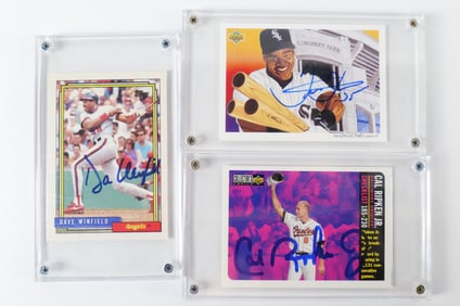 Lot of 3 Signed Baseball Cards