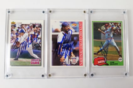 Lot of 3 Signed Baseball Cards
