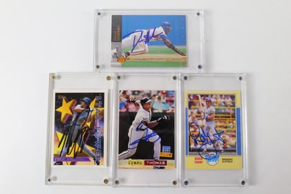 Lot of 4 Signed Baseball Cards