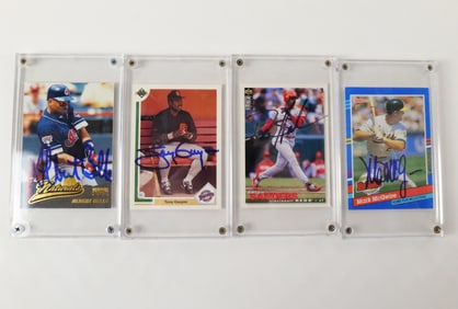 Lot of 4 Signed Baseball Cards