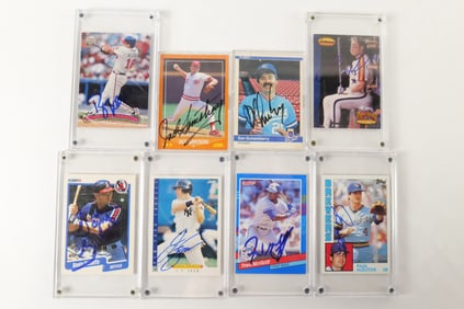 Lot of 8 Signed Baseball Cards