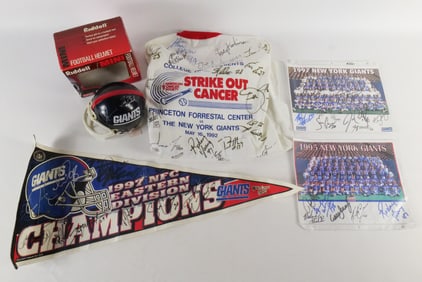 Lot of New York Giants Autographed Items