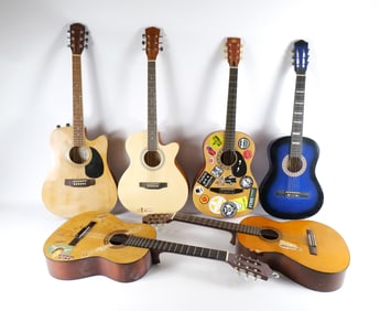 Lot of 6 AS-IS Acoustic Guitars