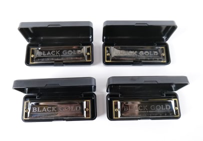 Lot of 4 Hohner Blues Bender Harmonicas