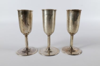 Lot of 3 Webster Sterling Silver Cordials