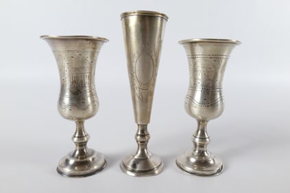 Lot of 3 Victorian Sterling Silver Cordials