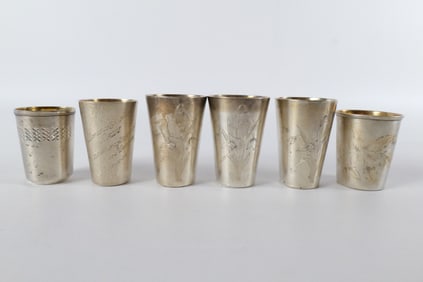Group Lot of European Silver Cordials