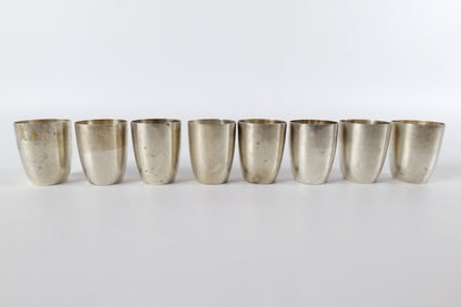 Set of 8 European 800 Silver Cordials/Shot Glasses