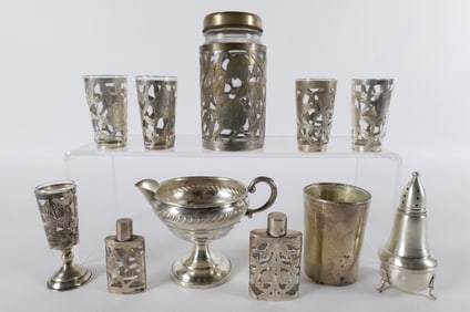 Group Lot of Silver Overlay and Weighted Pieces