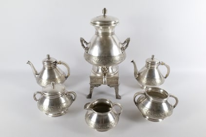 6 Piece East Lake Victorian Gorham Silverplated Tea Set