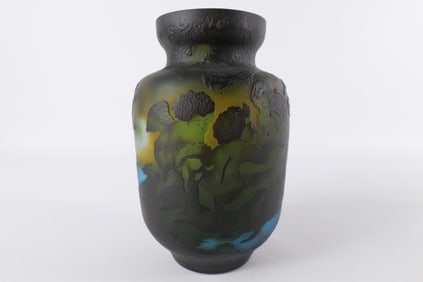 Cameo Cut Glass Decorative Vase