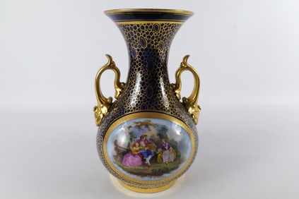 Antique Porcelain Double Handled Vase
