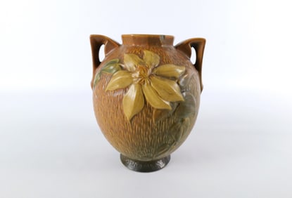 Roseville Clematis Double Handled Vase