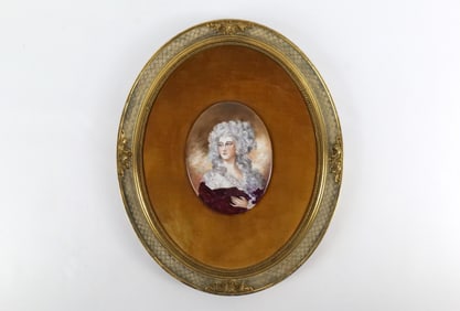 Framed Hand Painted Porcelain Plaque