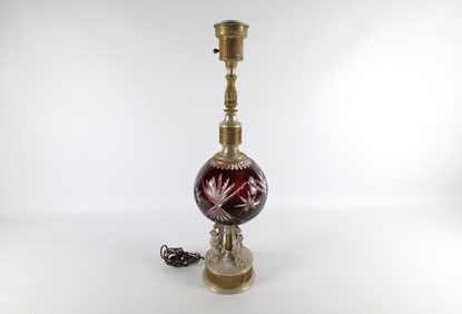 Ruby Cut to Clear Decorator Lamp