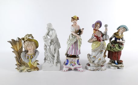 Group Lot of Porcelain and Bisque Figurines