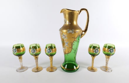 Bohemia Hand Painted Wine Stem Set